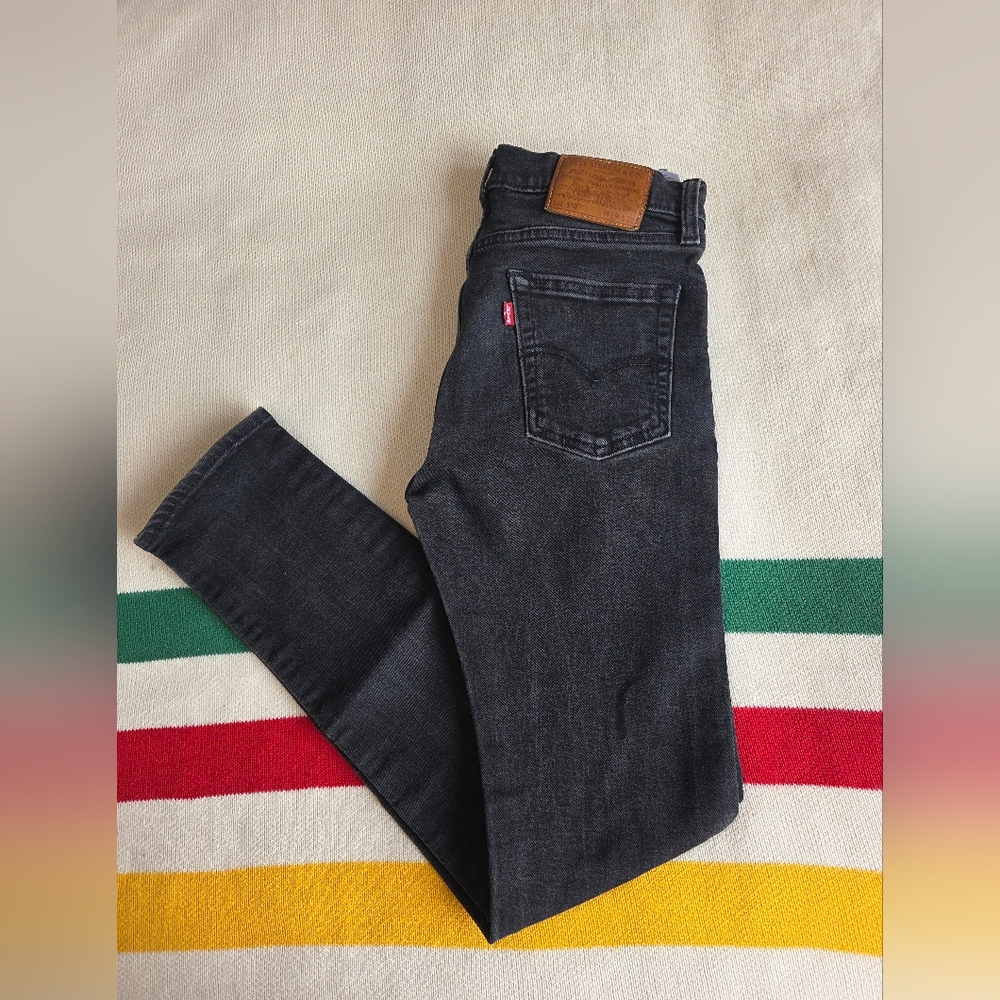 Levi's 510 Big "E" Vintage Slim Tapered Fit Skinny Black Denim Jeans S 29 X 32